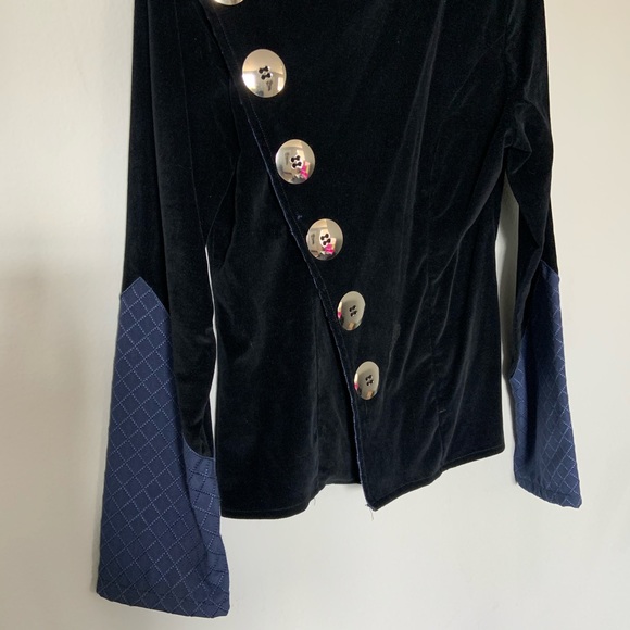 1OAK Vintage Handmade Blue Velour Jacket - Picture 2 of 9